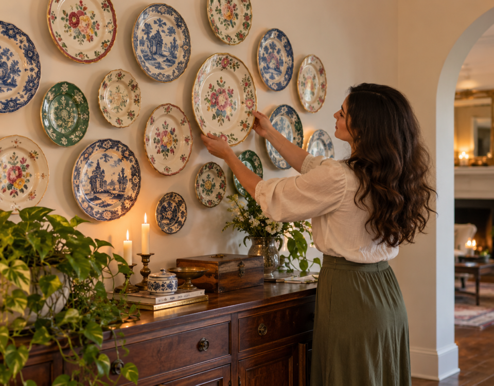 Pratos de porcelana na parede podem substituir quadros?